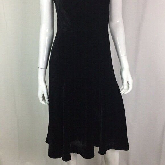 Black Velvet Slip Dress Sleeveless STRETCH XS/S/M - Picture 13 of 13